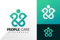 People health care logo vector design. Abstract emblem, designs concept, logos, logotype element for template Royalty Free Stock Photo