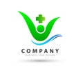 People healthcare icon with water wave new trendy high quality professional logo