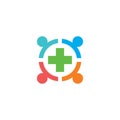 people healthy care logo vector icon illustration