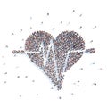 People in a heart shape, cardio. Royalty Free Stock Photo