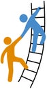 People helping join up ladder Royalty Free Stock Photo