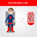 People are hero for blood donation vector