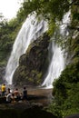 People with high waterfall.