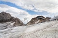 People hiking around Dachstein Hunerkogel mountain station, Alps, Austria Royalty Free Stock Photo