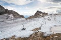 People hiking around Dachstein Hunerkogel mountain station, Alps, Austria Royalty Free Stock Photo