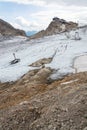 People hiking around Dachstein Hunerkogel mountain station, Alps, Austria Royalty Free Stock Photo