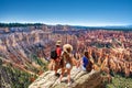 Family hiking in Bryce Canyon National Park. Royalty Free Stock Photo