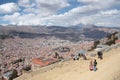 People on the hill above the city of La Paz, Bolivia Royalty Free Stock Photo