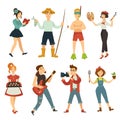 People hobby or profession vector characters