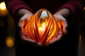 People hold an easter egg shaped candle lighting it with joy and warmth in celebration, easter candles picture