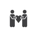 People hold heart vector icon