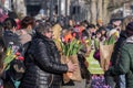 People Holding Bags With Tulips At The National Tulip Day At Amsterdam The Netherlands 21-1-2023