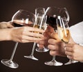 People holding glasses of white wine Royalty Free Stock Photo