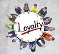 People Holding Hands Around Letter Loyalty Royalty Free Stock Photo