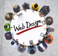 People Holding Hands Around Word Web Design