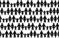 Pictograms of people holding hands, seamless tile Royalty Free Stock Photo