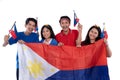 People holding philippines flag celebrating independence day