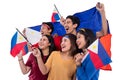 People holding philippines flag celebrating independence day