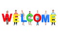 People Holding The Word Welcome Royalty Free Stock Photo