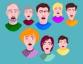 People horror faces vector extremely surprised young shock portrait frightened character emotions afraid expression Royalty Free Stock Photo