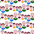 People horror faces vector extremely surprised young shock portrait frightened character emotions afraid expression Royalty Free Stock Photo