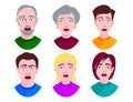 People horror faces vector extremely surprised young shock portrait frightened character emotions afraid expression