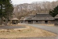 People houses of Shiraoi Ainu Village Museum in Hokkaido, Japan Royalty Free Stock Photo