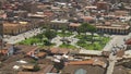 People, houses and a townsquare