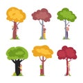 People hugging trees set. Love for nature, eco friendly lifestyle, environment preservation, harmony with nature cartoon