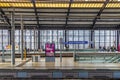 people hurry at Berlins central s-Bahn station at Friedrichstrasse