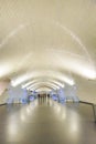 people hurry in the old metro station in Lisbon to the train Royalty Free Stock Photo