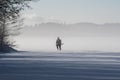 People icefishing on a lake in sweden