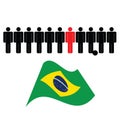 People icon with brasil flag Royalty Free Stock Photo