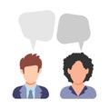 People icon in flat style Royalty Free Stock Photo