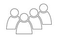 4 people icon. Group of persons. Simplified human pictogram. Modern simple flat vector icon