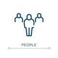 People icon. Linear vector illustration. Outline people icon vector. Thin line symbol for use on web and mobile apps, logo, print Royalty Free Stock Photo