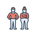 Color illustration icon for People, public and person