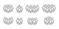 People icon set. Crowd signs. Persons symbol in line design. Vector