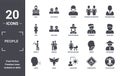 people icon set. include creative elements as null, bussiness man, bohemian, mother and baby, grace, spindle filled icons can be