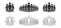 People icon set. Stick figures, people crowd icon for infographic isolated on background