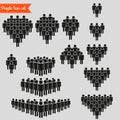 People Icon set in trendy flat style isolated on background. Crowd signs. Persons symbol for your infographics web site design, lo