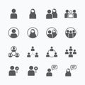People Icon vector flat line icons set concept.