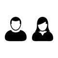 People Icon Vector Male and Female Person Profile Avatar Royalty Free Stock Photo