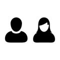 People Icon Vector Male and Female Person Profile Avatar Royalty Free Stock Photo