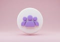 People Icon in White Circle on Pink Background Social Concept Royalty Free Stock Photo