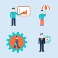 People icons business man situations web template Royalty Free Stock Photo