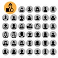 People icons. 40 characters set. Occupations. Professions. Human Royalty Free Stock Photo