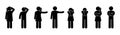 People icons, collection of man and woman silhouettes, stick figure pictograms Royalty Free Stock Photo