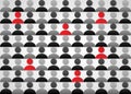 People icons crowd with marked out people concept, vector illustration