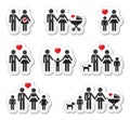 People icons - family, baby, pregnant woman, coupl